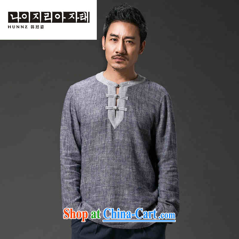 Products HANNIZI new retro China wind men's Chinese loose cotton the hermit cynosure serving tray for casual male gray XXXXL