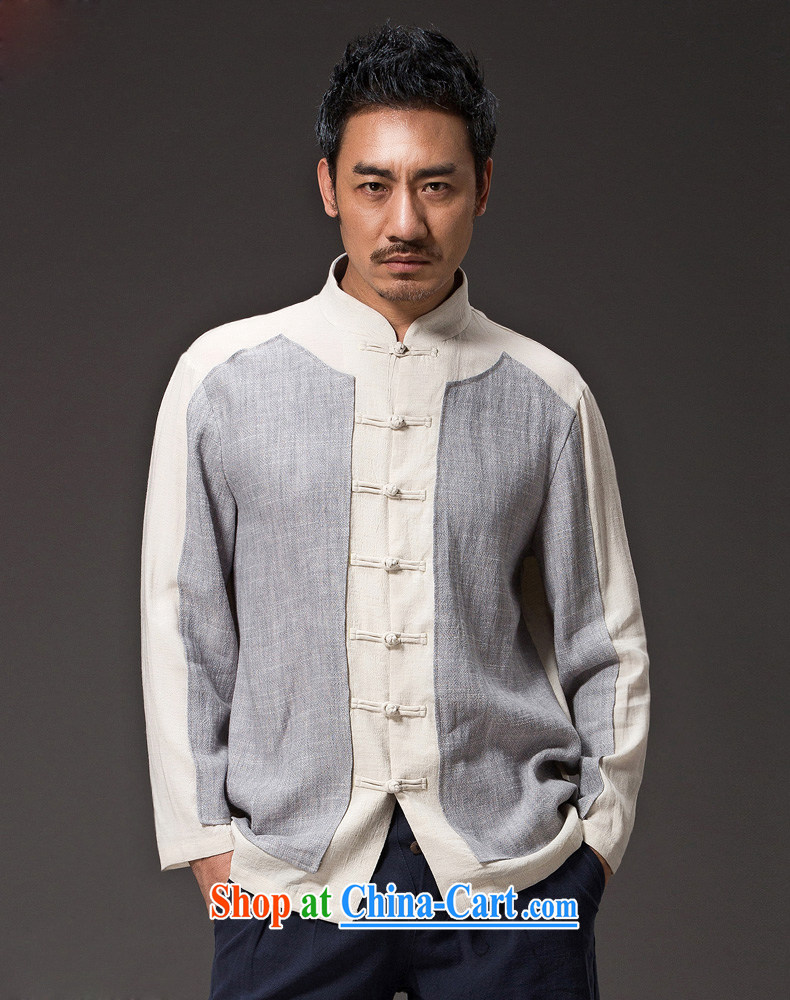 Products HUNNZ Chinese natural linen men Han-relaxed and stylish spell color Simple Chinese detained the male gown gray XXXXL pictures, price, brand platters! Elections are good character, the national distribution, so why buy now enjoy more preferential! Health