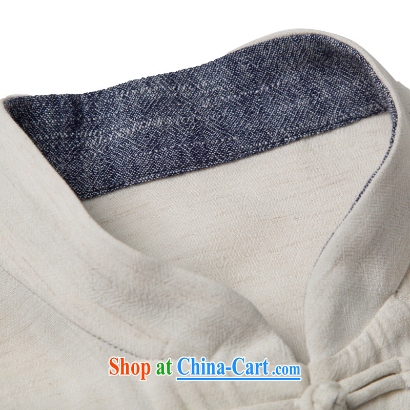 Products HUNNZ Chinese natural linen men Han-relaxed and stylish spell color simple Tang on the tie and gown gray XXXXL, HUNNZ, shopping on the Internet