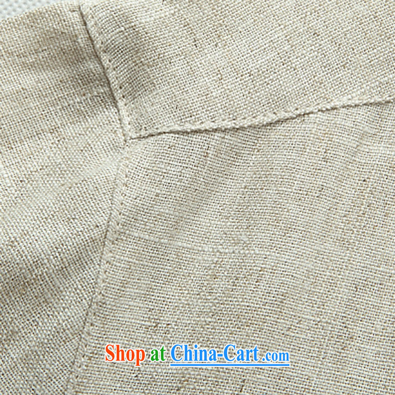 The chestnut mouse autumn new linen long-sleeved Tang is in the men's long-sleeved elderly men Tang replace Kit beige Kit XXL, the chestnut mouse (JINLISHU), shopping on the Internet