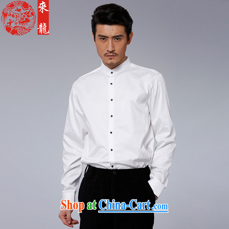 To Kowloon Tong with autumn 2015 New China wind men's cotton long-sleeved T-shirt 15,167 - 1 white white 50