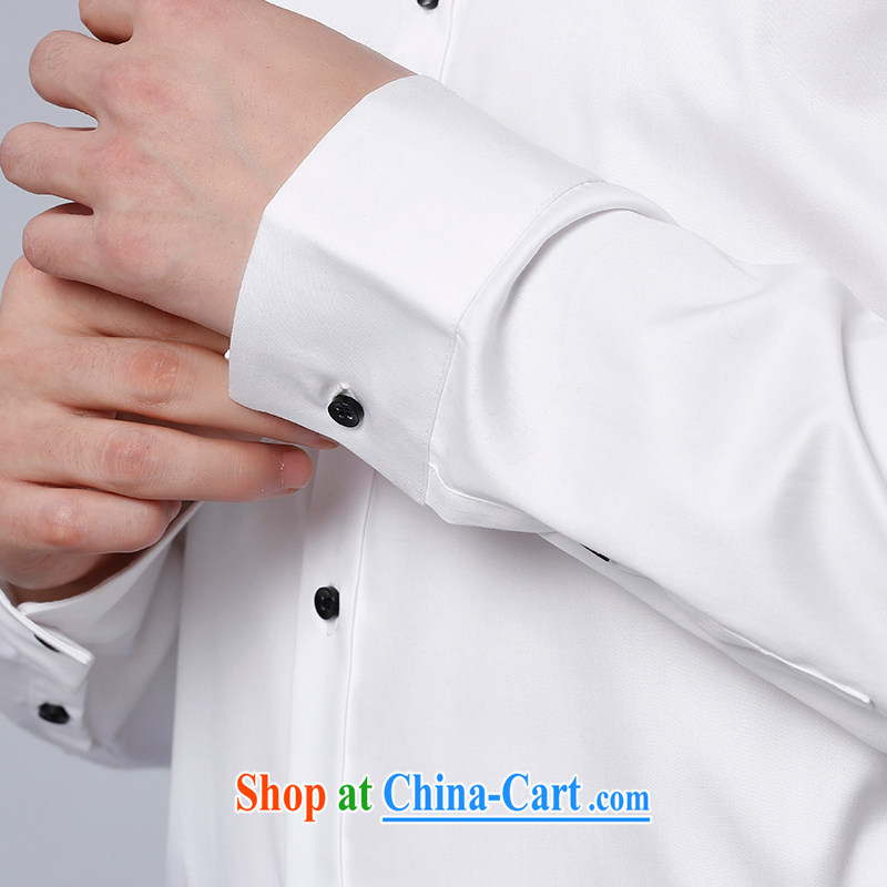 To Kowloon Tong on 2015 autumn New China wind men's cotton long-sleeved T-shirt 15,167 - 1 white white 50 to Kowloon, shopping on the Internet