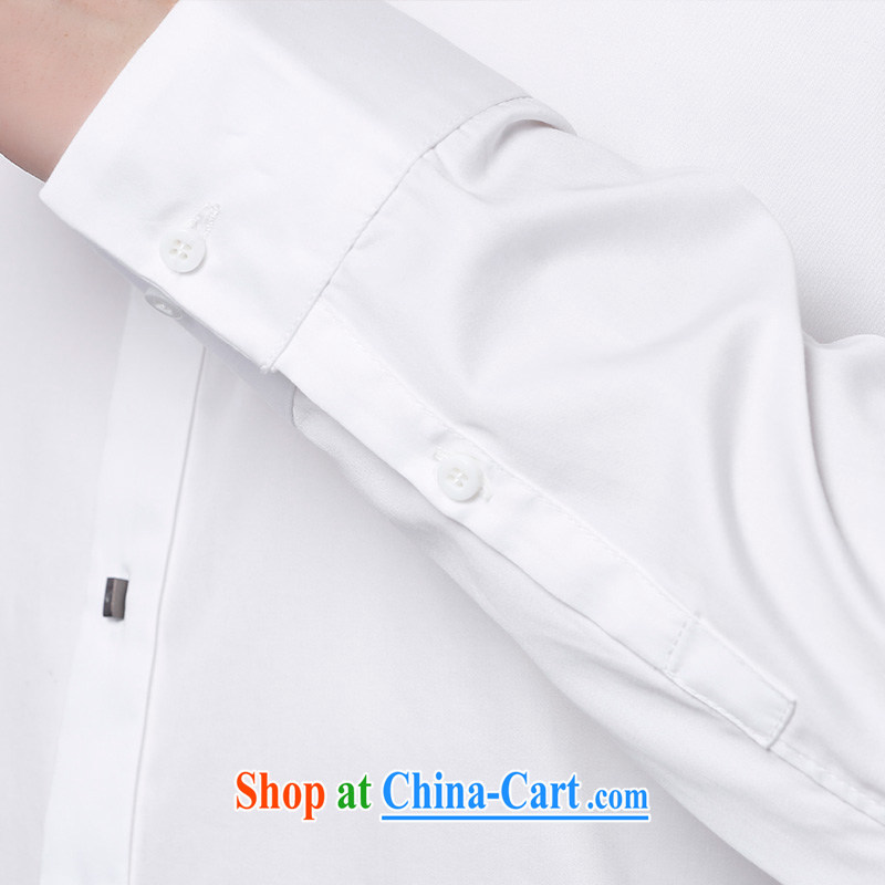 To Kowloon Tong on 2015 autumn New China wind men's cotton casual long-sleeved T-shirt 15,176 white white 50 to Kowloon, shopping on the Internet