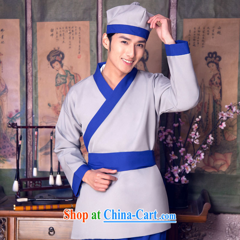 Time his men's costumes small 2 stage of bookish reserve servant Tea House hotel Han Dynasty civilian clothing ancient house, civilian clothing men and women show blue adult, 160 - 175 CM pictures, price, brand platters! Elections are good character, the national distribution, so why buy now enjoy more preferential! Health