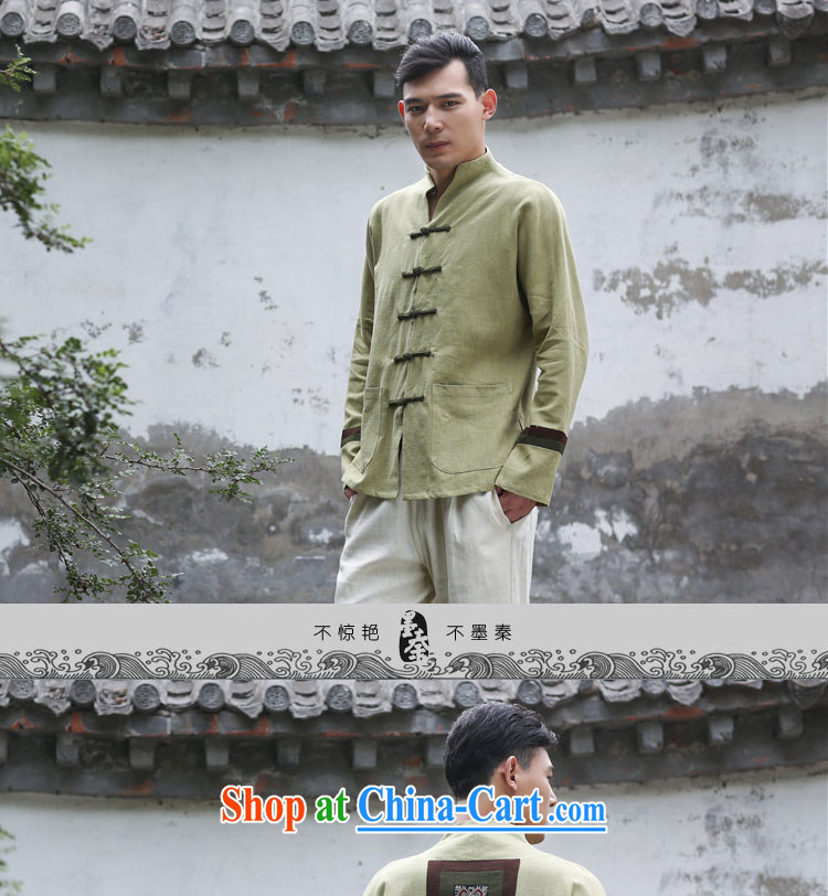 The Qin original 2015 autumn and winter clothes, new linen men's T-shirt Ethnic Wind Classic tray snap spell color thick coat mfby 081,306 green are code pictures, price, brand platters! Elections are good character, the national distribution, so why buy now enjoy more preferential! Health