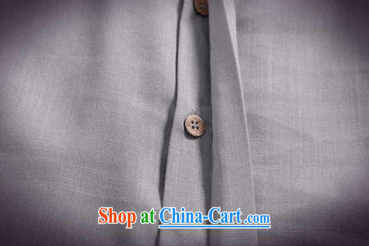 Dan Jie Shi 2015 New National wind Tang with men's cotton the linen shirt men and the charge-back 7 sleeveless original casual chic and comfortable hands-free ironing blue L pictures, price, brand platters! Elections are good character, the national distribution, so why buy now enjoy more preferential! Health