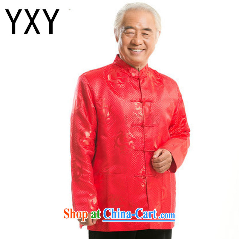 Light last autumn and winter coat Dad loaded Chinese leisure, for Chinese dragon personalized jacket DY 0756 red XL