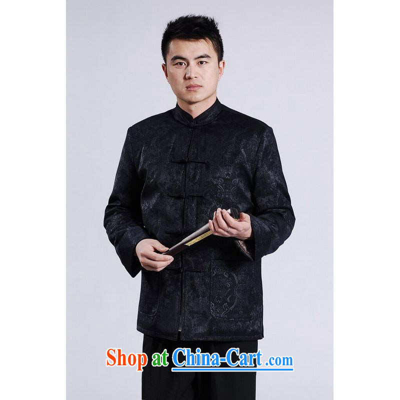An Jing men's jackets thicken the cotton tang on the lint-free cloth with short men's long-sleeved jacket Chinese Dragon Chinese T-shirt red XXXL, an Jing, and, online shopping