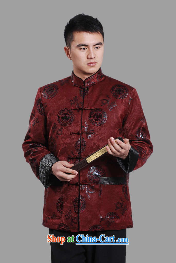An Jing men's jacket water marten hairs Tang with the lint-free Chinese men's long-sleeved jacket Chinese Dragon Chinese T-shirt dark red XXXL pictures, price, brand platters! Elections are good character, the national distribution, so why buy now enjoy more preferential! Health