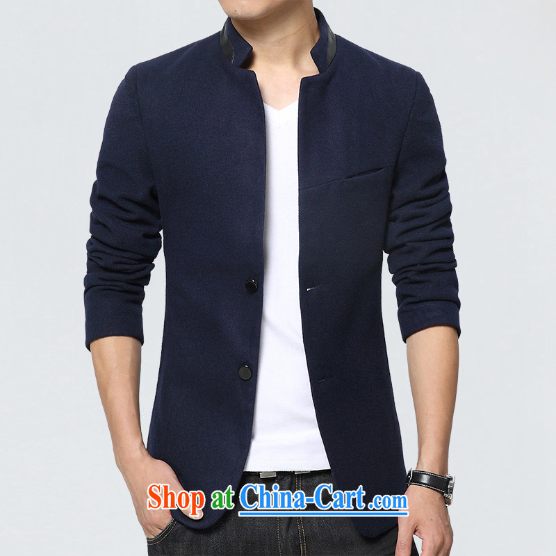 Yuen Long Yi Addis Ababa 2015 autumn and winter new smock suit men and cultivating small suit Korean casual male smock jacket blue XXXL, Yuen Long, Addis Ababa (langyibei), online shopping