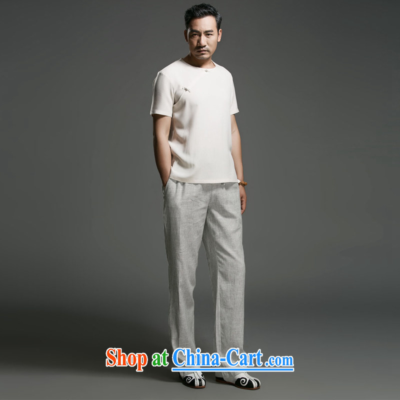 Internationally renowned Chinese Service 2015 spring and summer the men's pants summer linen men's trousers have been relaxed and long pants XL New China wind Cornhusk yellow 3XL, internationally renowned (chiyu), online shopping