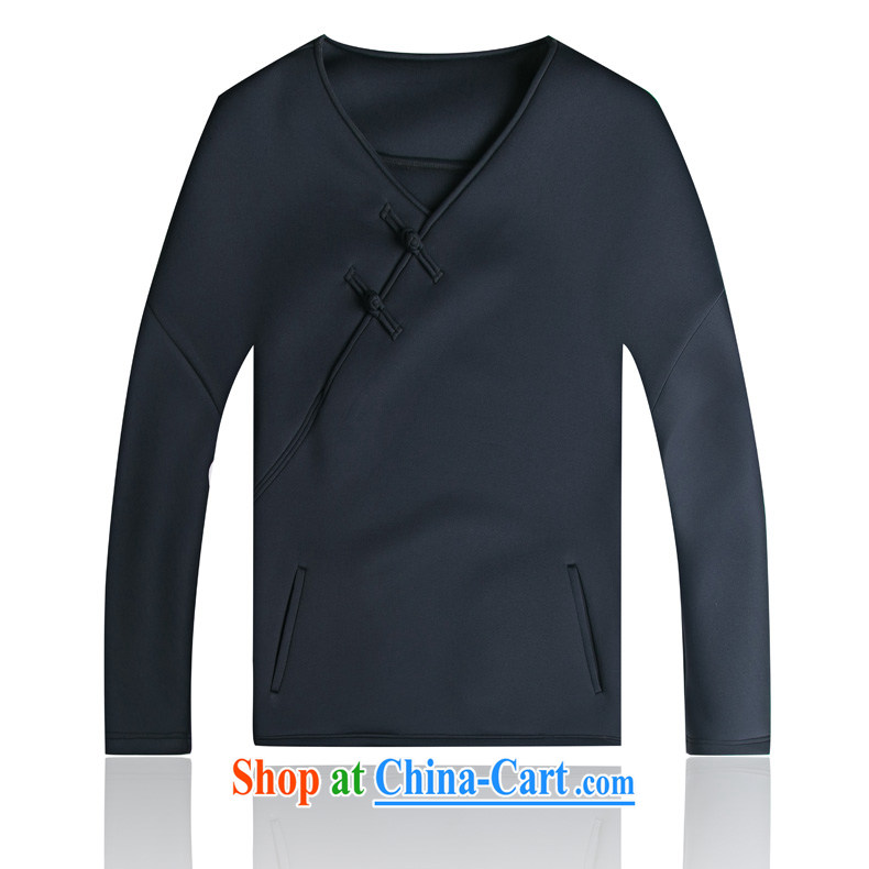 Products HUNNZ China wind men's long-sleeved T-shirt stylish and improved Chinese V collar male and Chinese men and the tie and dark blue XXXL pictures, price, brand platters! Elections are good character, the national distribution, so why buy now enjoy more preferential! Health