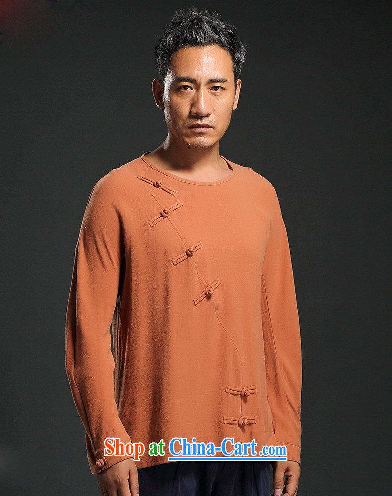 Products HUNNZ retro men's beauty Ethnic Wind linen long-sleeved clothing, stylish and improved China wind up for the charge-back shirt orange XXXXL pictures, price, brand platters! Elections are good character, the national distribution, so why buy now enjoy more preferential! Health