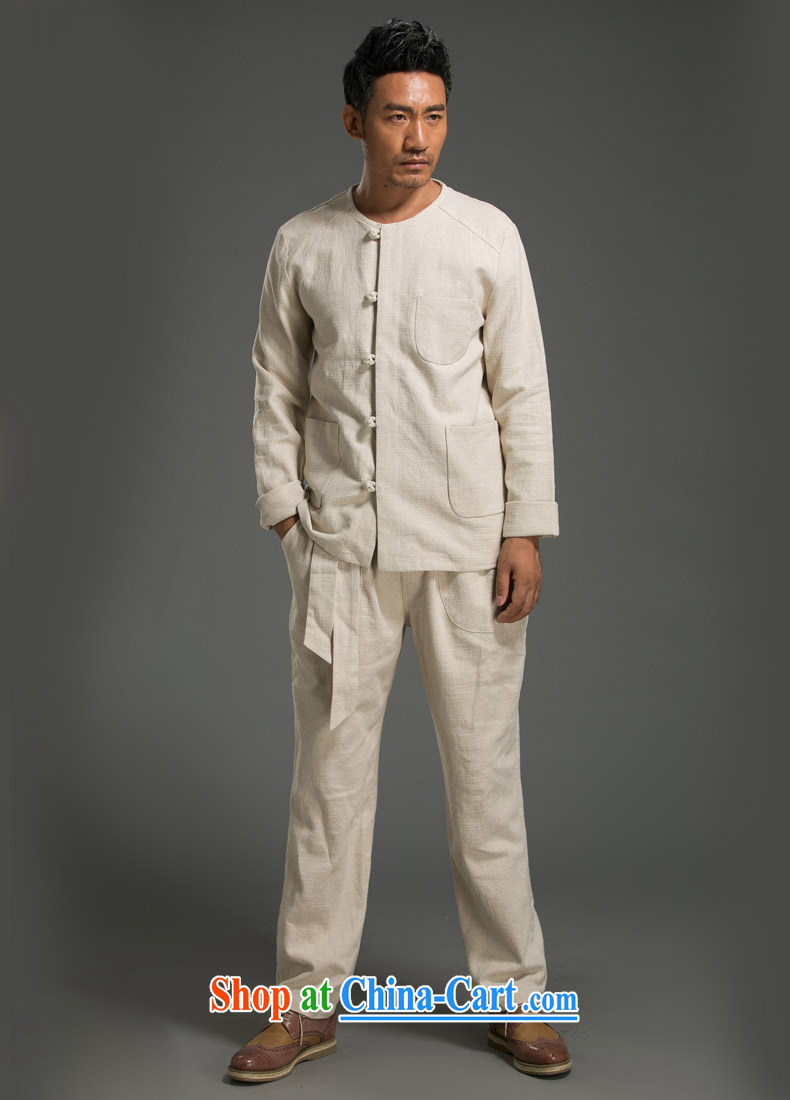 name brands HUNNZ minimalist men's long-sleeved Kit China wind Solid Color Chinese classical Chinese Kung Fu T-shirt with cotton Ma Sau San white XXL pictures, price, brand platters! Elections are good character, the national distribution, so why buy now enjoy more preferential! Health