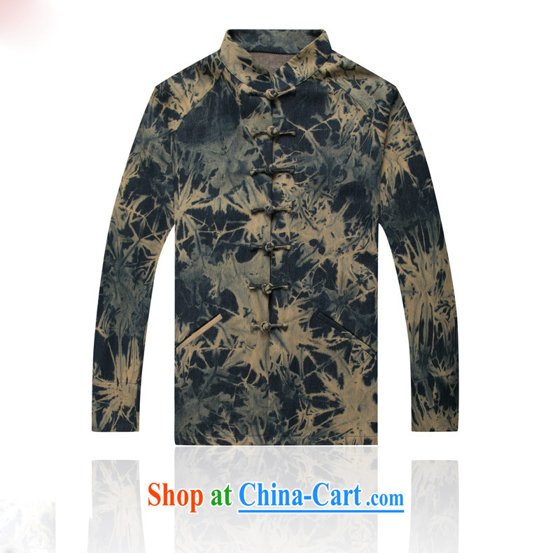 Products HANNIZI stylish denim Tang replace streaking China wind Chinese leisure-detained national long-sleeved jacket men's T-shirt green XXL pictures, price, brand platters! Elections are good character, the national distribution, so why buy now enjoy more preferential! Health