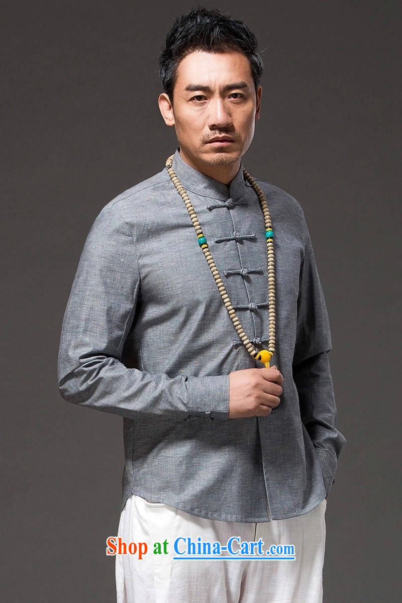 Products HUNNZ natural cotton the Chinese men's beauty-tie Long-Sleeve Chinese Han-ethnic wind clothing men's gray XXL pictures, price, brand platters! Elections are good character, the national distribution, so why buy now enjoy more preferential! Health