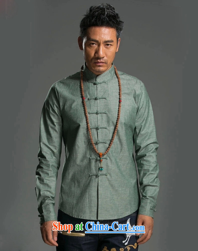Products HANNIZI natural cotton the Chinese men's beauty-tie Long-Sleeve Chinese Han-ethnic wind clothing men's green XXXL pictures, price, brand platters! Elections are good character, the national distribution, so why buy now enjoy more preferential! Health