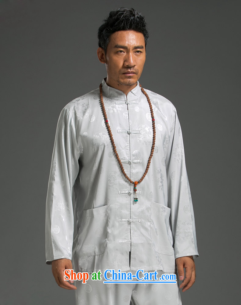 Products HUNNZ China wind Chinese men and long-sleeved Kit simple men's T-shirt, collar-tie Chinese classical Han-white XXXXL pictures, price, brand platters! Elections are good character, the national distribution, so why buy now enjoy more preferential! Health
