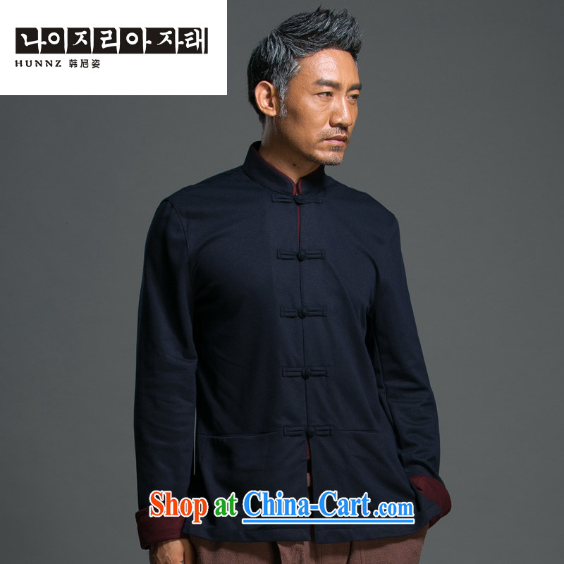 Products HANNIZI Chinese Wind and loose long-sleeved Chinese male Chinese, for national wind-tie jacket improved Han-dark blue XXL, Korea, colorful (hannizi), shopping on the Internet