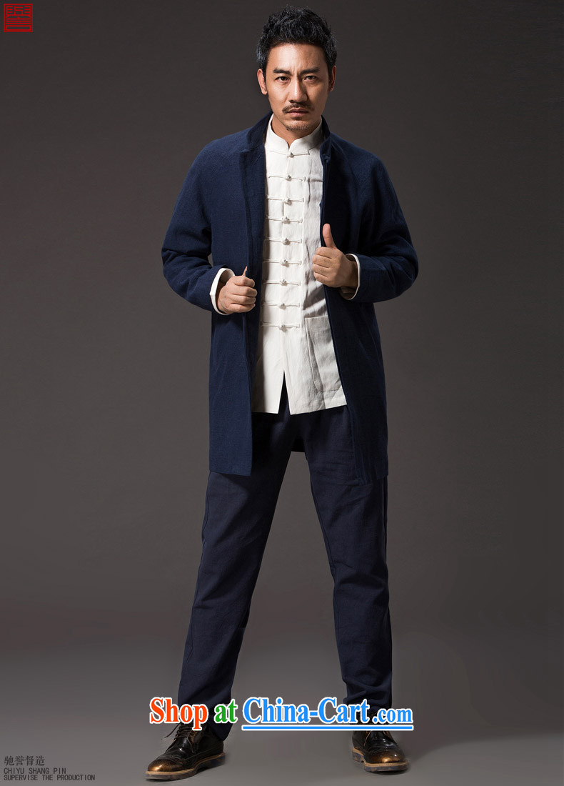 Internationally renowned Chinese clothing men's Chinese long-sleeved jacket, white collar autumn China wind men's T-shirt linen new cotton Ma Han-male white 4 XL pictures, price, brand platters! Elections are good character, the national distribution, so why buy now enjoy more preferential! Health