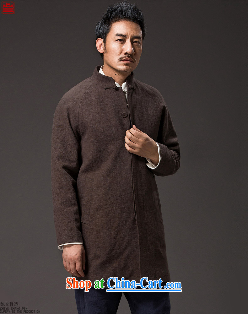 Internationally renowned Chinese clothing Chinese wind Autumn Chinese men's wind jackets, coats for cotton the men's coats, long linen National Men's dark blue 3XL pictures, price, brand platters! Elections are good character, the national distribution, so why buy now enjoy more preferential! Health