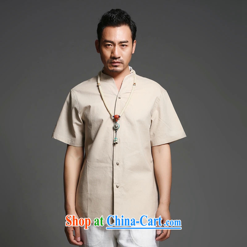 Internationally renowned Chinese clothing cotton mA short-sleeve shirt men's summer thin China wind and linen shirt, collar-tie solid color loose ethnic wind and the card, 2 XL pictures, price, brand platters! Elections are good character, the national distribution, so why buy now enjoy more preferential! Health