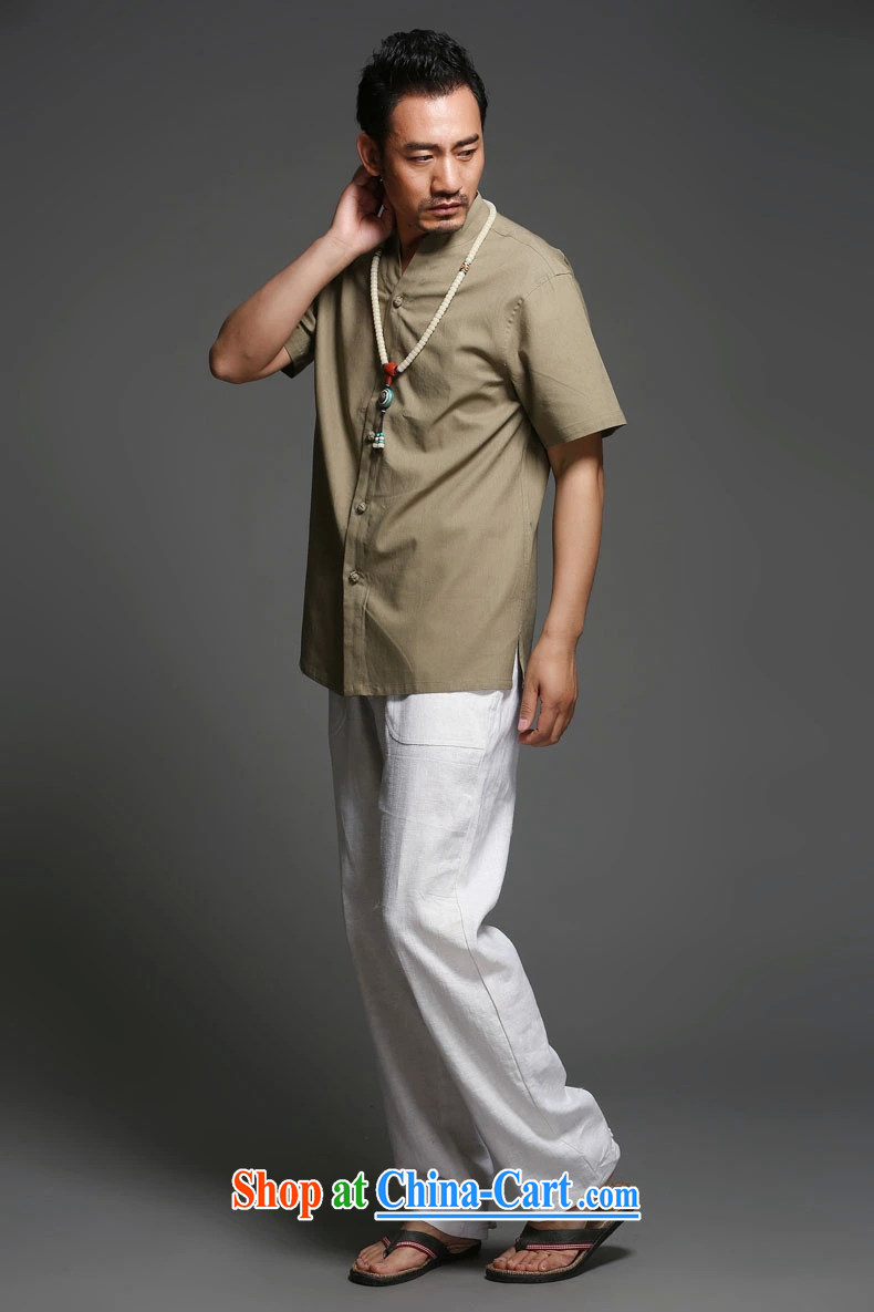 Internationally renowned Chinese clothing cotton mA short-sleeve shirt men's summer thin China wind and linen shirt, collar-tie solid color loose ethnic wind and the card, 2 XL pictures, price, brand platters! Elections are good character, the national distribution, so why buy now enjoy more preferential! Health