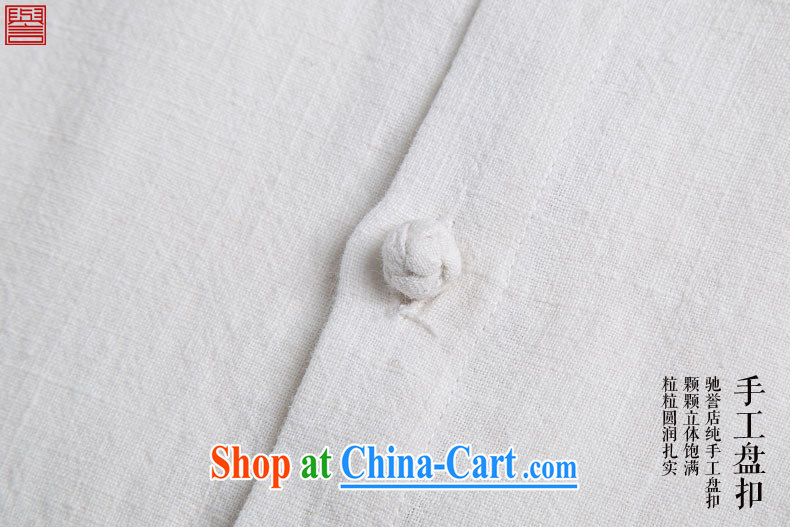 Internationally renowned Chinese clothing Chinese Wind and Yau Ma Tei cotton short-sleeved shirt Chinese men's linen casual stamp the Summer T-shirt ethnic unrest white 4XL pictures, price, brand platters! Elections are good character, the national distribution, so why buy now enjoy more preferential! Health
