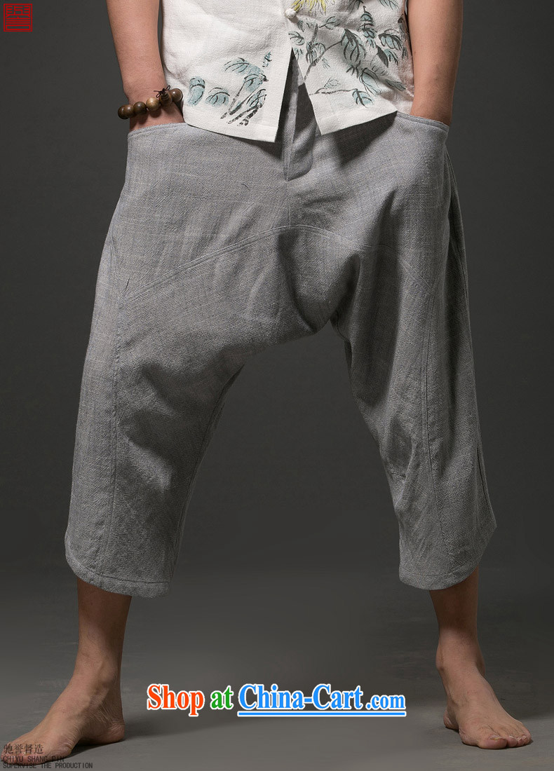 Internationally renowned Chinese clothing summer 2015 men's 7 pants linen shorts pants, trousers loose China wind male cotton Ma and light gray 2 XL pictures, price, brand platters! Elections are good character, the national distribution, so why buy now enjoy more preferential! Health