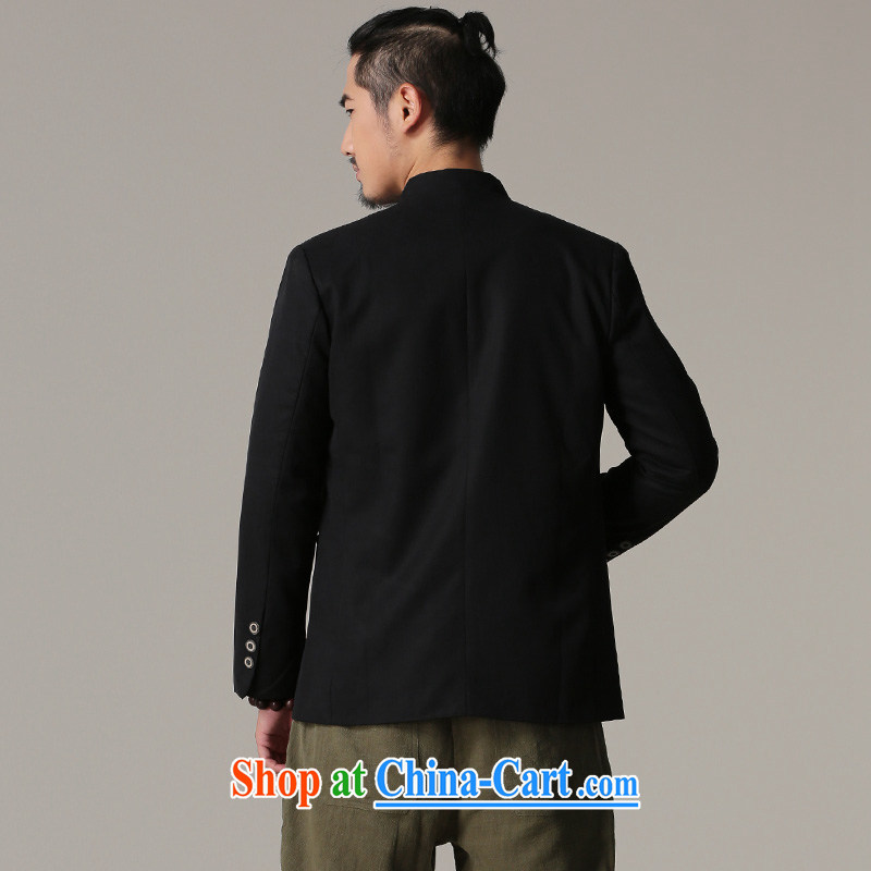 Riding a leopard who wore jacket and autumn 2015 winter clothing New Men Tang is a solid color dress smock improved Chinese male black XXL, riding a leopard health (QIBAOLANG), and shopping on the Internet