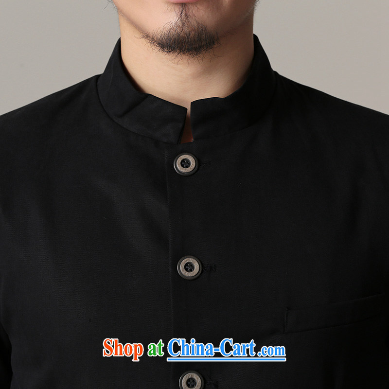 Riding a leopard who wore jacket and autumn 2015 winter clothing New Men Tang is a solid color dress smock improved Chinese male black XXL, riding a leopard health (QIBAOLANG), and shopping on the Internet