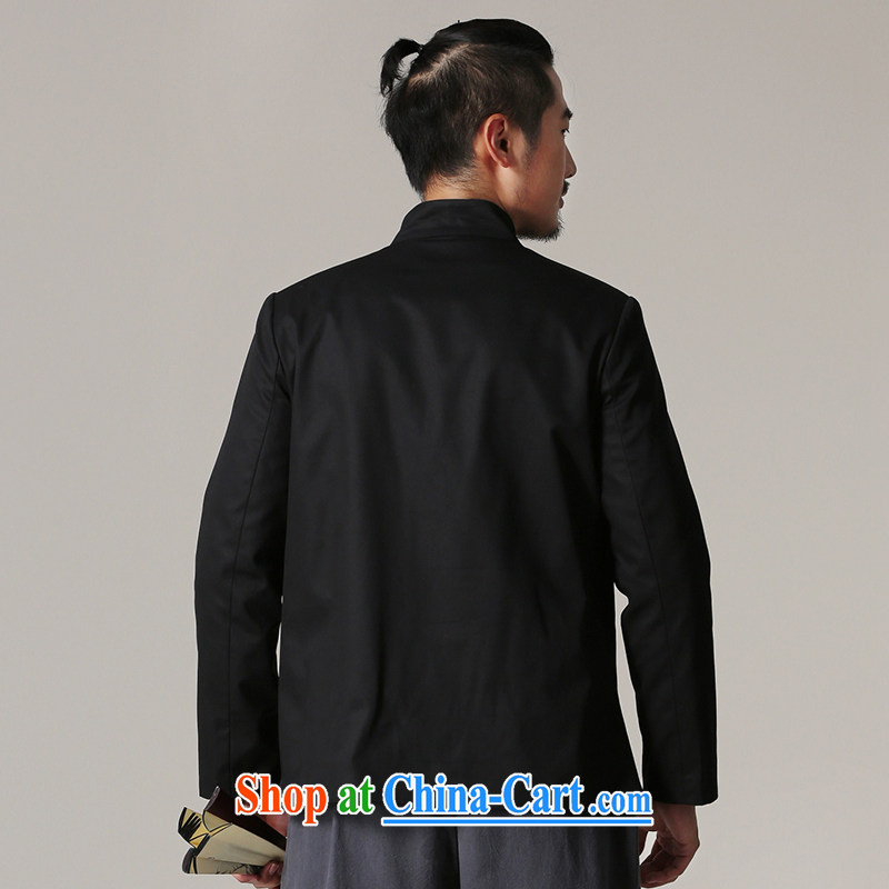 Riding a leopard, Tang on the autumn and winter, older embroidered dragon jacket retro China wind up for Chinese men's ethnic wear black XXXL, riding a Leopard (QIBAOLANG), shopping on the Internet