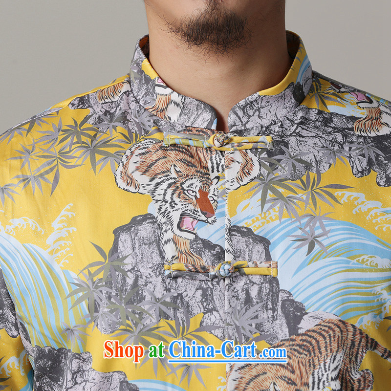 Riding a leopard jacket, men's national costume Chinese autumn and winter, New China, for stamp duty cotton high-end Chinese male red XXL, riding a Leopard (QIBAOLANG), shopping on the Internet