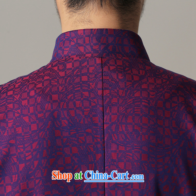 Riding a leopard jacket, Chinese men's autumn and winter, the ethnic Chinese style clothing cynosure serving Chinese-tie retro men's T-shirt yellow XXL, riding a leopard health (QIBAOLANG), and, on-line shopping
