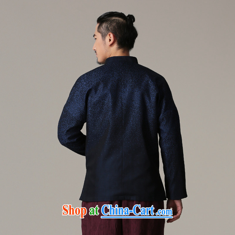 Riding a leopard, Tang jackets 2015 autumn and winter season, new Chinese wind men, for Chinese leisure men's father blue XXL, riding a leopard health (QIBAOLANG), shopping on the Internet