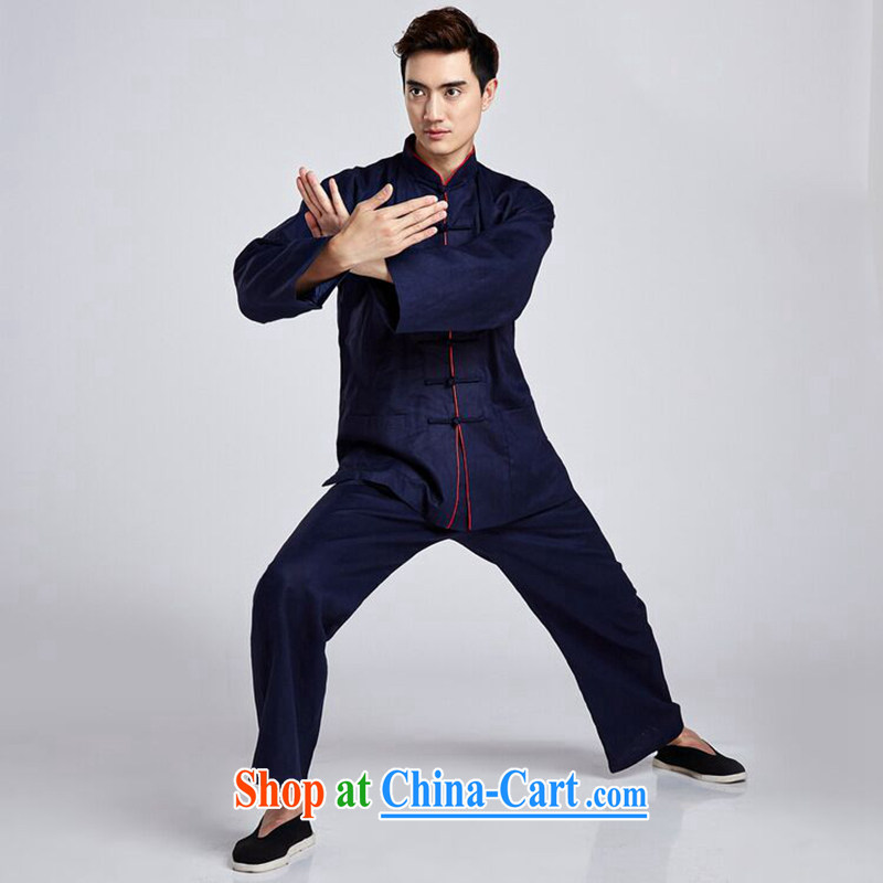 Find Sophie men Tang replace Kit smock for the linen shirt ethnic wind Han-smock Tai Chi uniforms Kung Fu T-shirt - 2 XL, flexible employment, shopping on the Internet