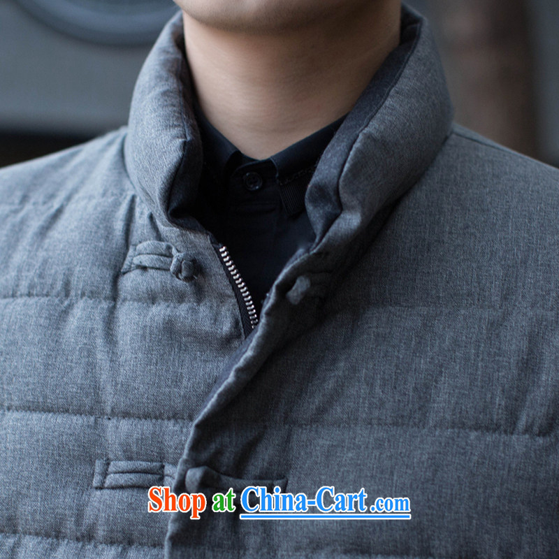 Take the male Tang is a solid color, manually for the focus on China's wind and feather cotton suit coats beauty folder and autumn and winter gray 3 XL, spend, and shopping on the Internet