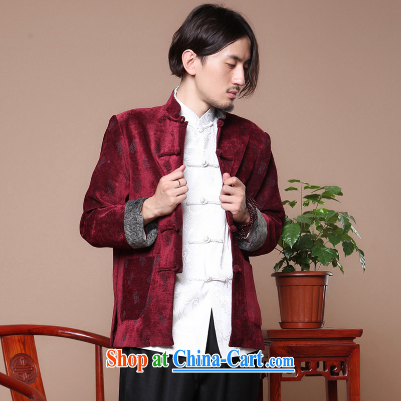 Find Sophie middle-aged and older men's antique Chinese long-sleeved Tang is improved, for the charge-back letters so gross jacket fall and winter clothes mauve XL, flexible employment, shopping on the Internet