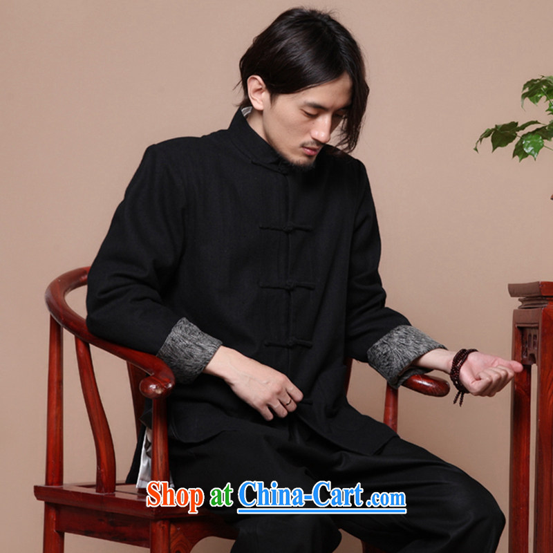 Spend the autumn and winter antique Chinese men tang on the elderly, for the charge-back Korean suits wool smock jacket? Black 3 XL, figure, and shopping on the Internet