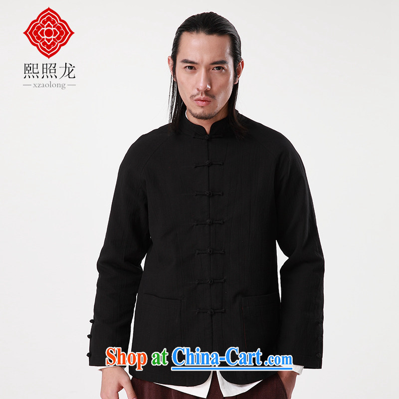 Mr Chau Tak-hay, snapshot 2015 autumn and winter New Tang jackets men, for casual shirt China craze licensing improved Tang with yellow colored XL, Hee-snapshot lung (XZAOLONG), online shopping