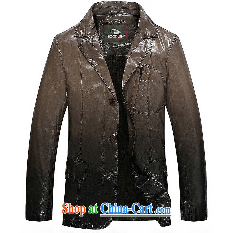Secret Service Roma suit Male 2015 autumn and winter new leisure business classic 100 ground the leather comfortable and stylish large code suit jacket TG 093 coffee XXXL