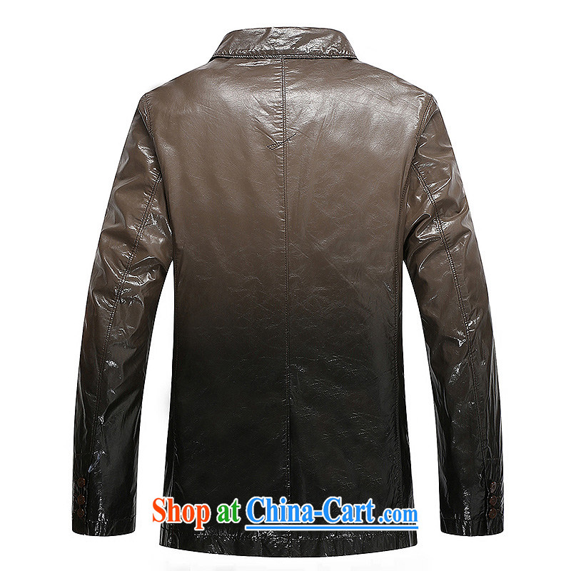 Secret Service Roma suit Male 2015 autumn and winter, new leisure and business classic 100 on the leather comfortable and stylish large code suit jacket TG 093 coffee XXXL, jeep shield (NIAN JEEP), online shopping