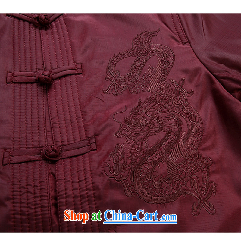 Ming emperor, genuine men's Chinese 2015 autumn and winter, the embroidery, cotton suit Chinese retro-tie Chinese democracy in the wind old dad loaded with Grandpa gift red 190/XXXXL, Ming Emperor Wei, shopping on the Internet