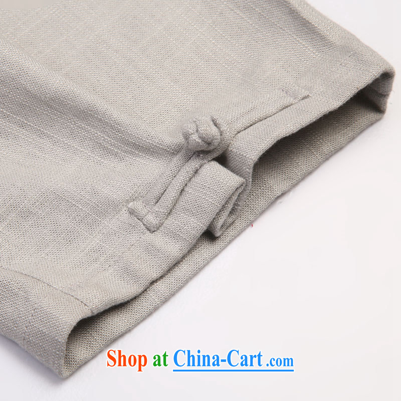 Internationally renowned Chinese clothing linen pants men's relaxed, summer 2015 men's casual pants light gray, older pants ethnic wind T 8015 light gray 3 XL, internationally renowned (chiyu), online shopping