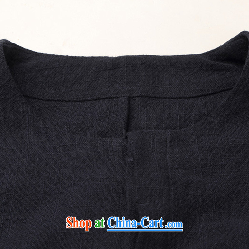 Internationally renowned Chinese clothing, clothing in the men's long jacket, Autumn Chinese wind men's linen long-sleeved T-shirt and antique Chinese men and Chinese blue 3 XL, internationally renowned (chiyu), shopping on the Internet