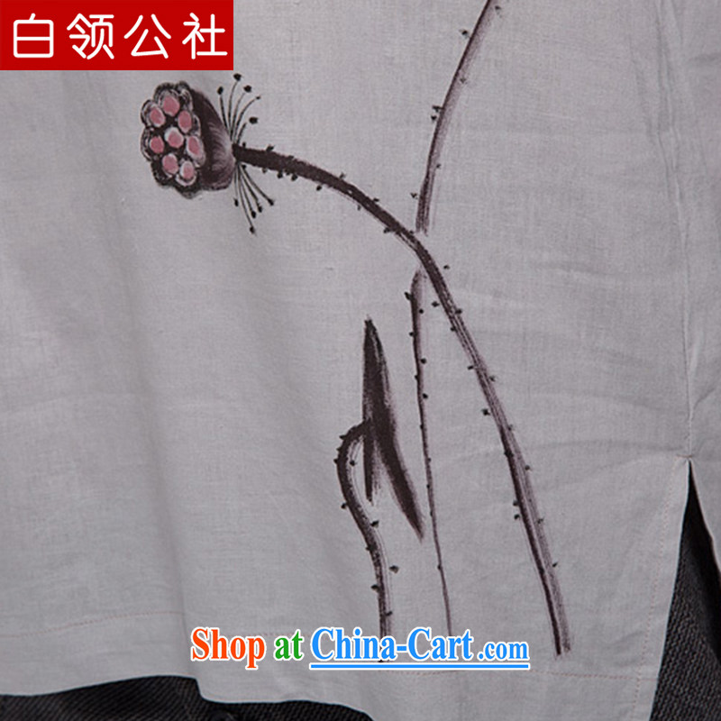 White-collar Corporation of classical Chinese style cotton the Chinese Chinese short-sleeved Ethnic Wind leisure T-shirt replica for improved Han-light gray 48, white-collar Corporation, shopping on the Internet