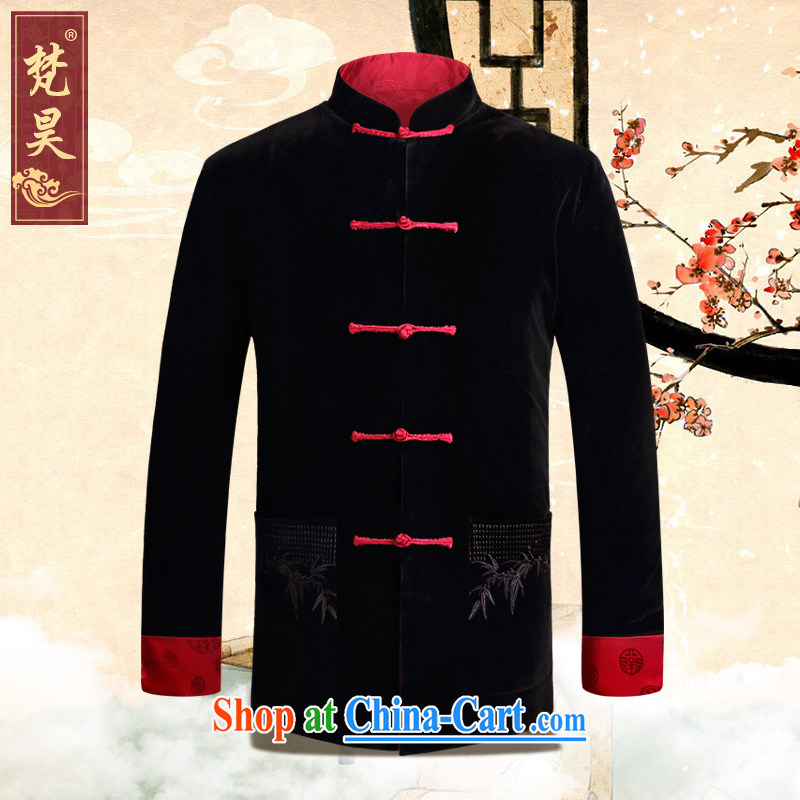 Van Gogh's new gold velour Chinese male jacket double-sided wearing a long-sleeved winter jackets Chinese-tie father boxed birthday dress white 4XL, Van Gogh-ho, shopping on the Internet