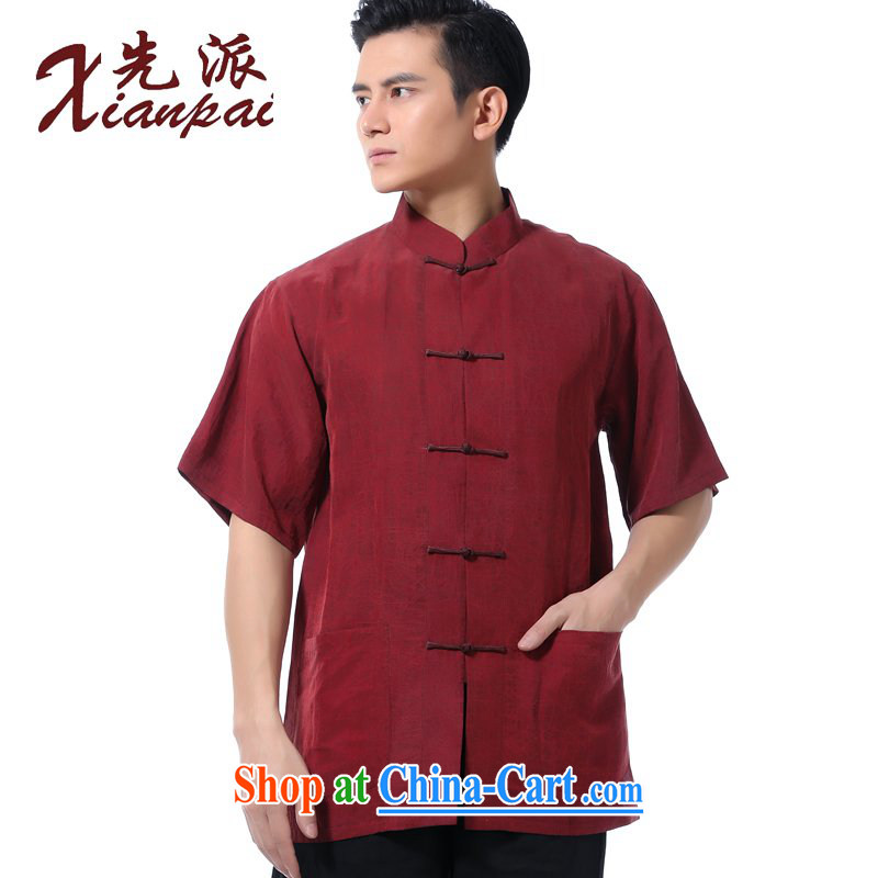 First summer, Chinese men's short-sleeved T-shirt the Shannon cloud yarn high-end estimated silk sauna silk fabrics and stylish Chinese style in a new Chinese dress, old t-shirt, for the Red Cross (ICRC) for the Hong Kong cloud yarn short-sleeved T-shirt