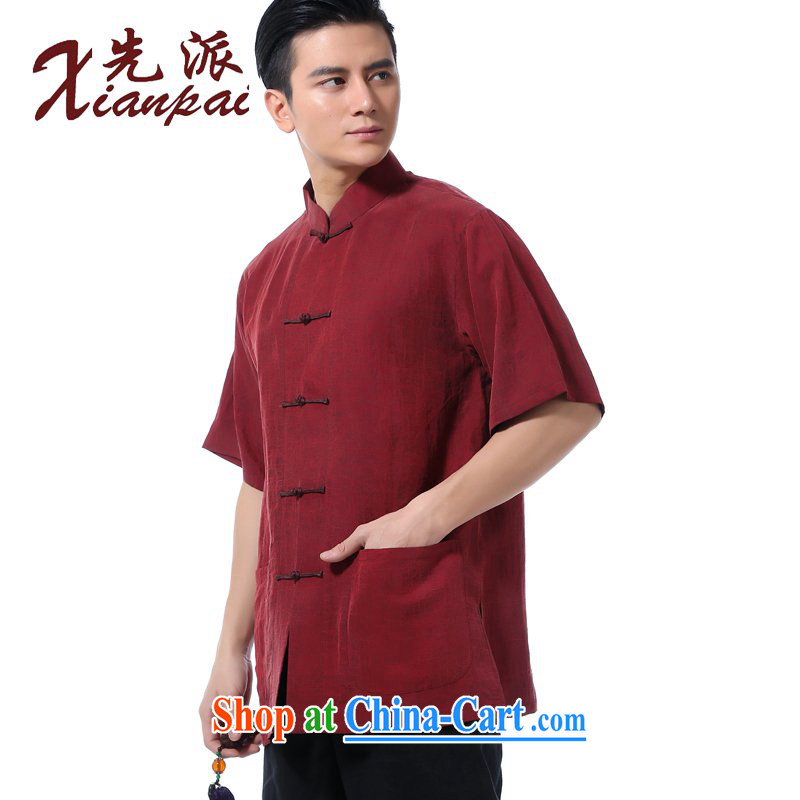 First summer, Chinese men's short-sleeved T-shirt the Shannon cloud yarn high-end estimated silk sauna silk fabrics and stylish Chinese style in a new Chinese dress, old t-shirt, for the Red Cross (ICRC) for the Hong Kong cloud yarn short-sleeved T-shirt