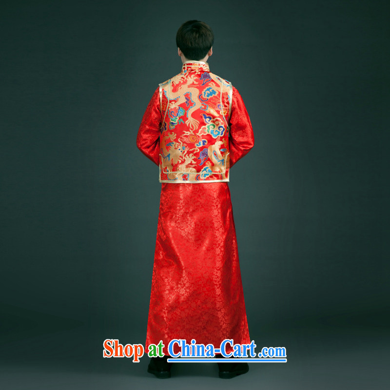 2015 fall and winter Chinese wedding dress the bride with retro dress-su Wo service Phoenix Summer of upscale men's costumes smock red Chinese L, time, and shopping on the Internet